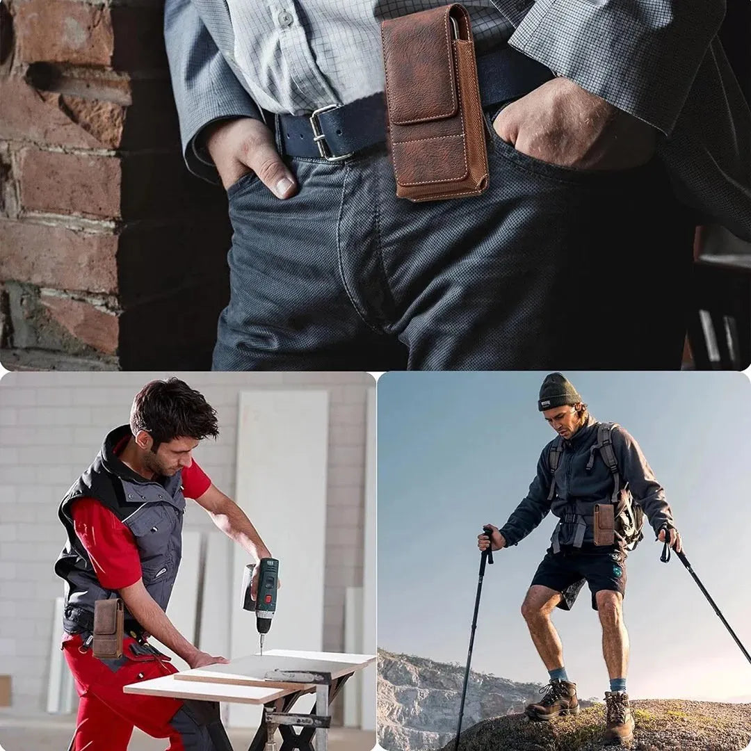 🔥 HOT SALE 🔥⚡Big Discount | Waist Belt Cell Phone Pouch 📱 Multi-Pocket Leather  Card Holder