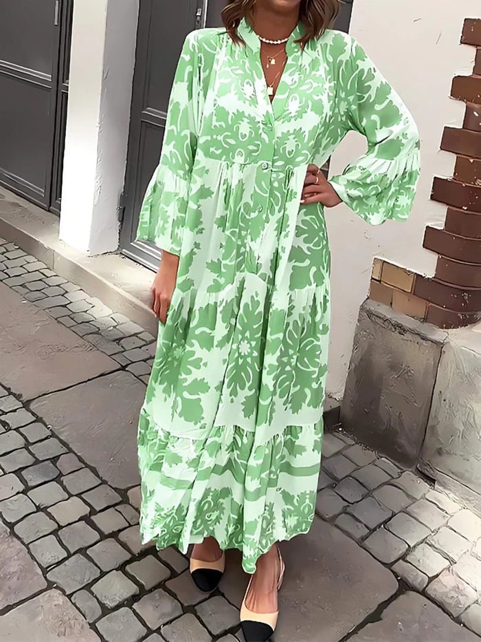 🌸 Seasonal Dress 49% OFF 🌸 Maxi Dress with Bohemian Print