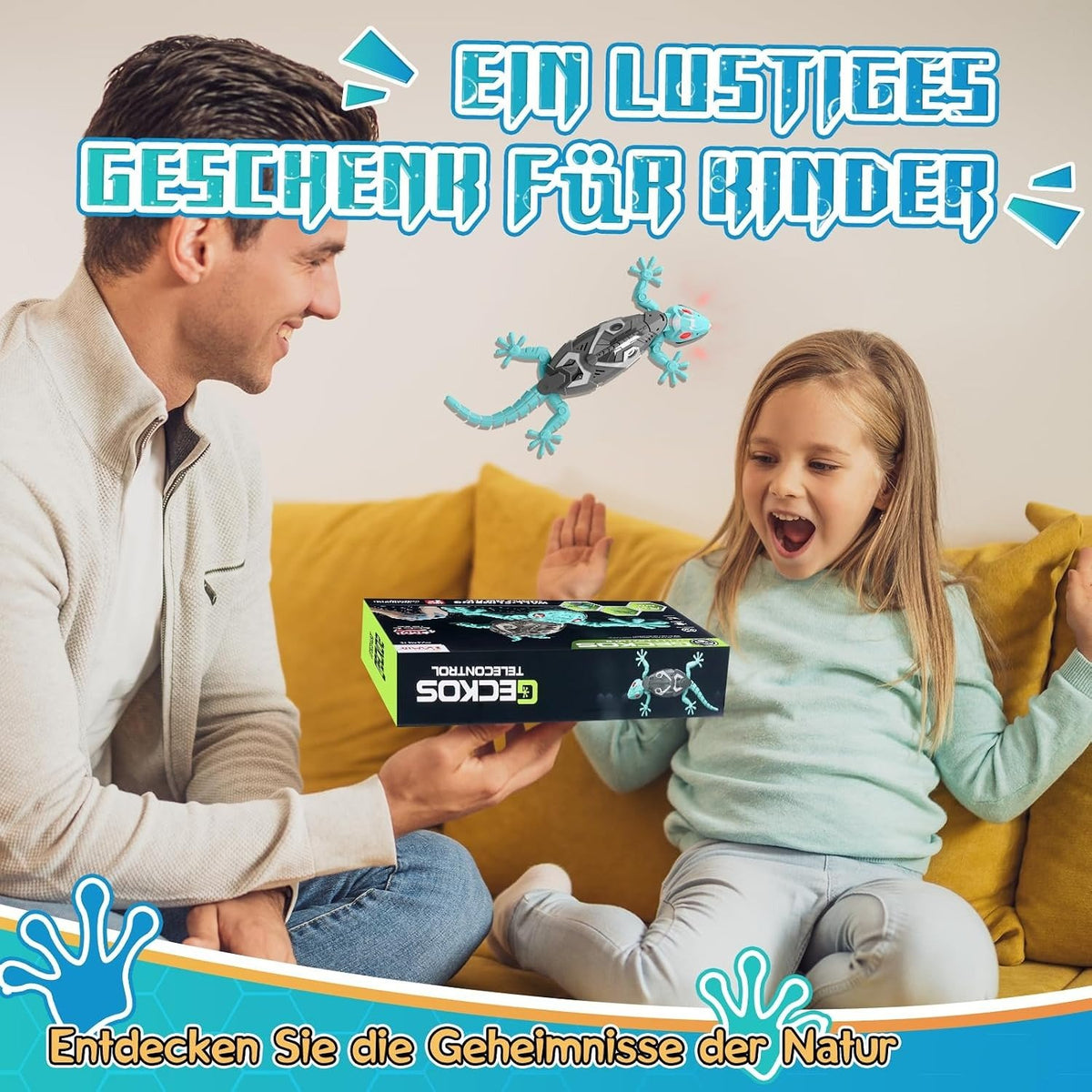 🎉🎁49% OFF🔥🦎 Wall Crawler Gecko – Remote Control Wall-Climbing Toy with LED Eyes
