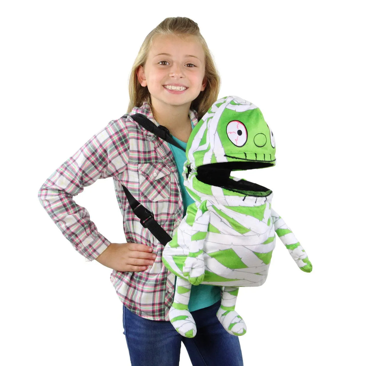 🎉🧟 Interactive Singing Mummy Plush Kids Backpack | Halloween Trick-or-Treat Candy Bag