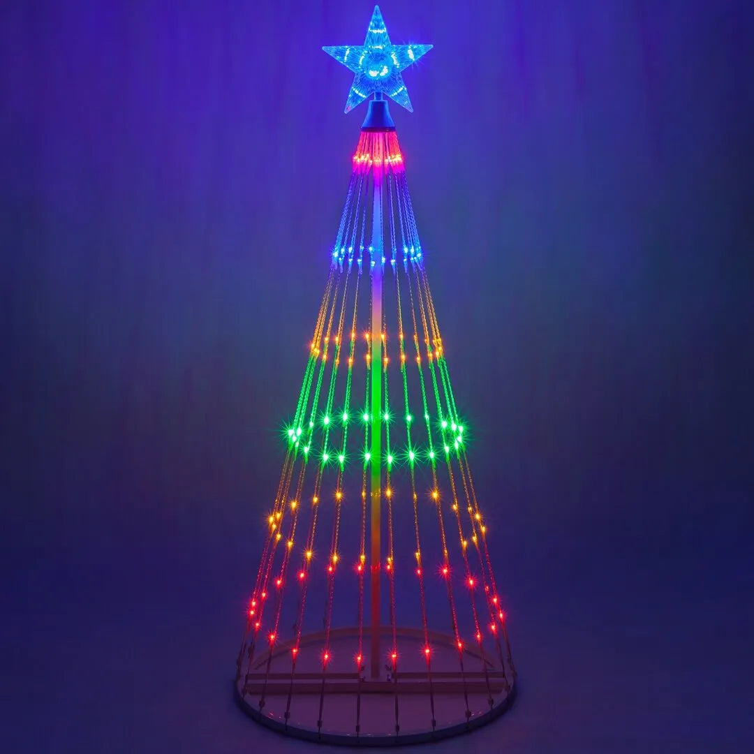 16.4FT MULTICOLOR LED ANIMATED OUTDOOR CHRISTMAS TREE LIGHTSHOW(Christmas tree free)