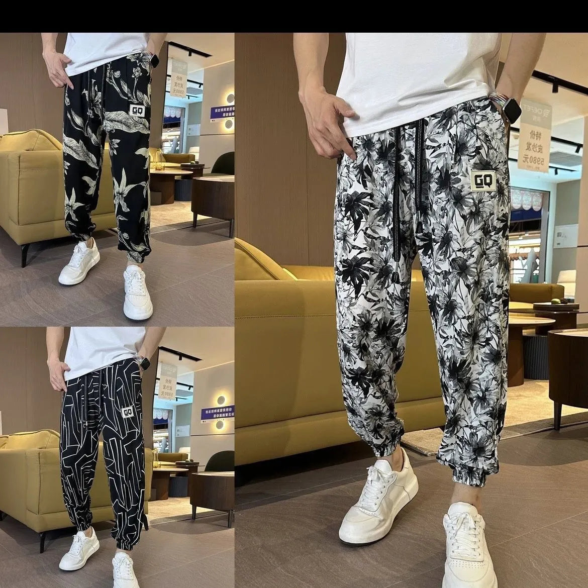 Men's Printed Ice Silk Casual Cropped Pants (Buy 2 pieces for free shipping)