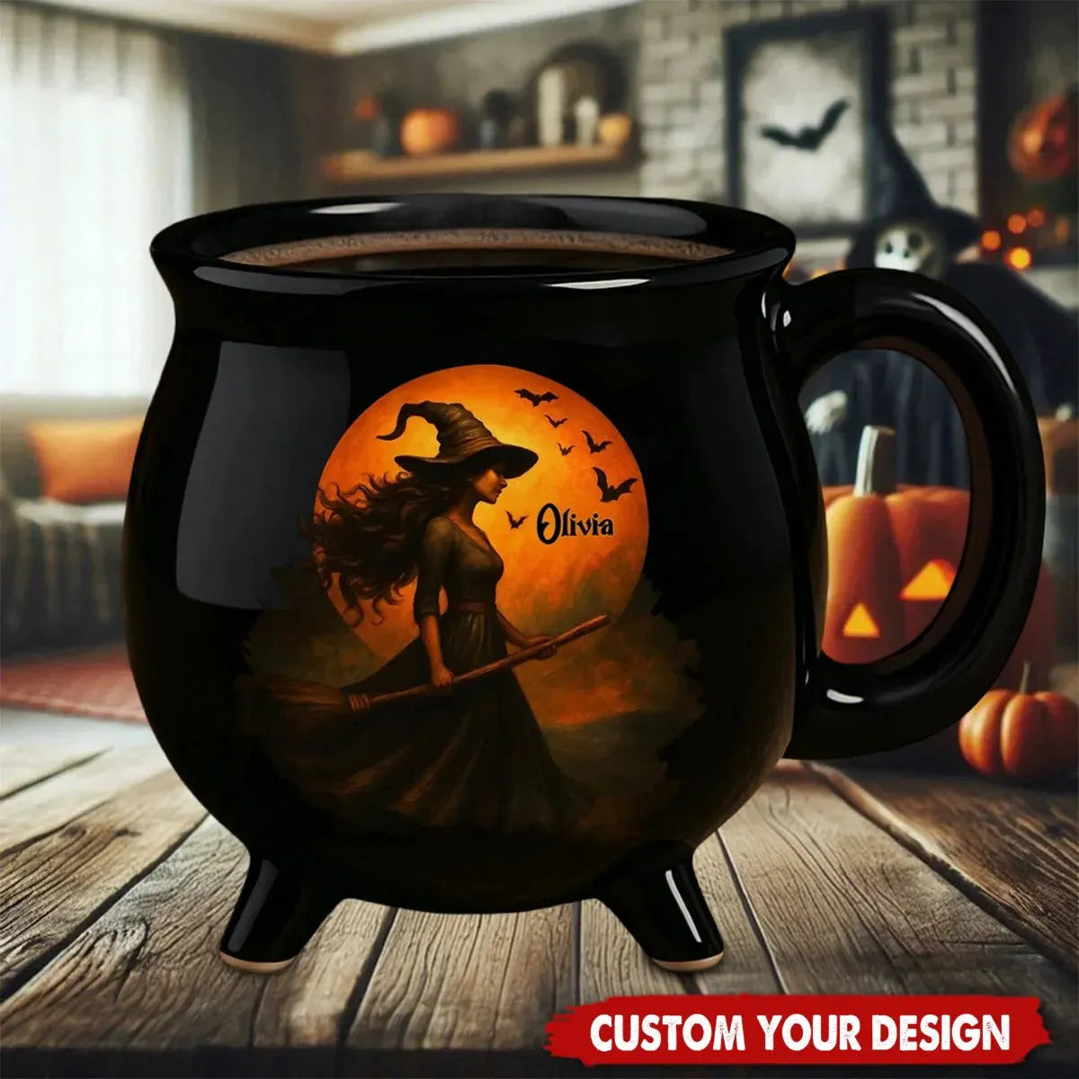 🔥HOT SALE🔥Custom Witch Cauldron Coffee Mug - Personalized Halloween Gifts
