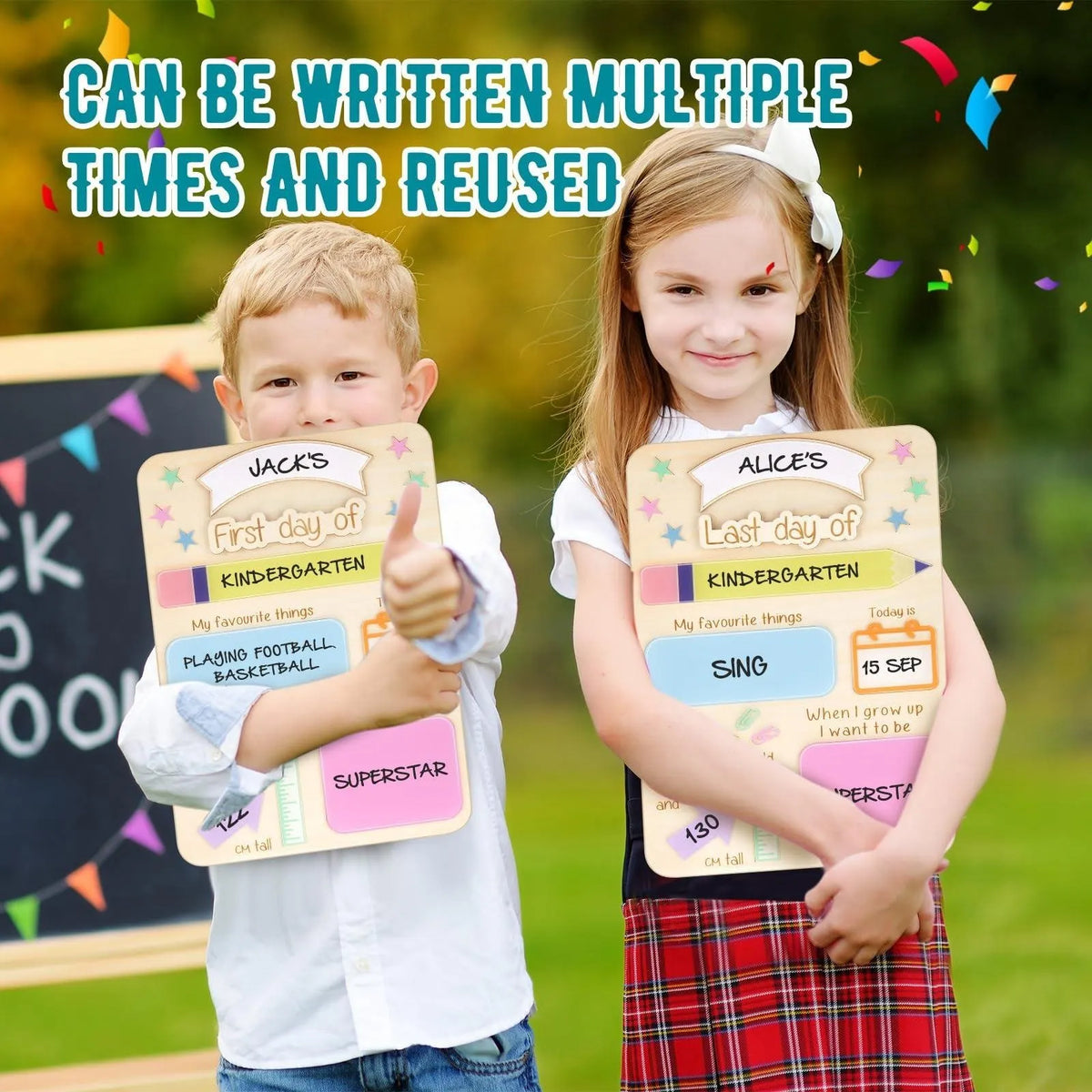 🔥Last Day 49% OFF - 🧑‍🏫✨Reusable First & Last Day of School Chalkboard Sign – Capture Every Milestone Memory