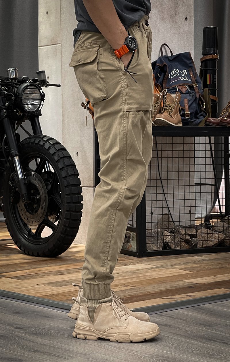 SPRING MEN'S DISTRESSED SLIM FIT BIKER JEANS