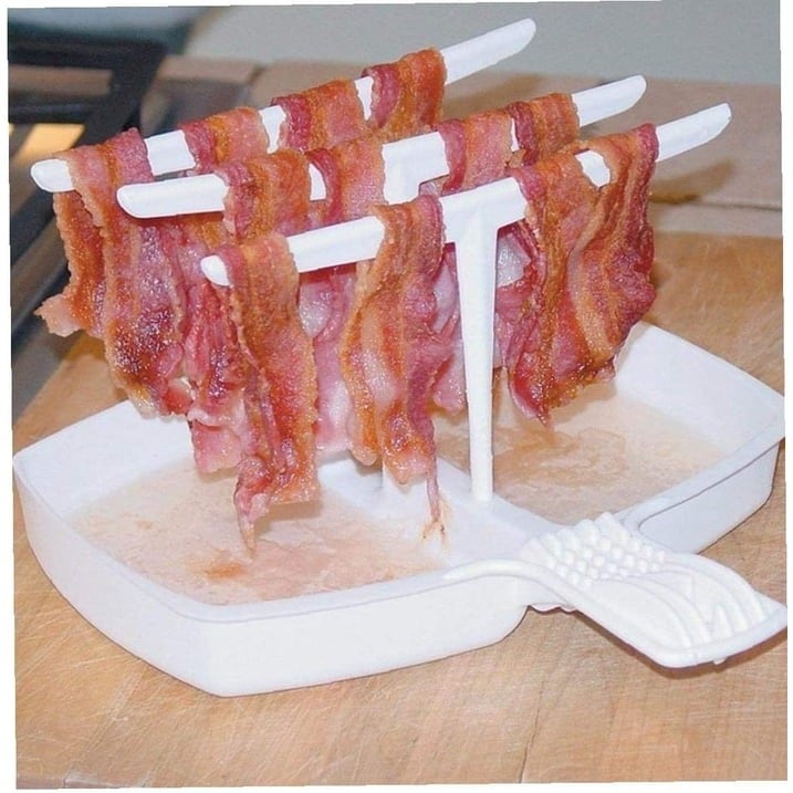 🔥HOT SALE🔥Bacon Microwave Bacon Dish - Makes Crispy Bacon in Minutes - Simple, Quick, and Easy to Use - Reduces Fat Content for a Healthier Meal