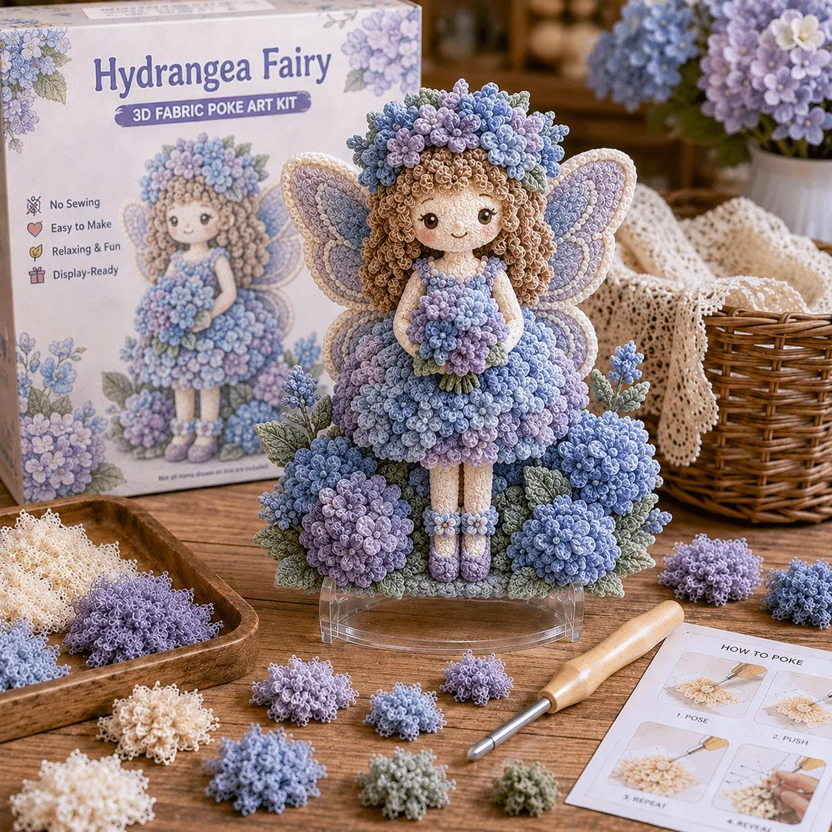 🌸Flower Fairy 3D Fabric Poke Art Kit