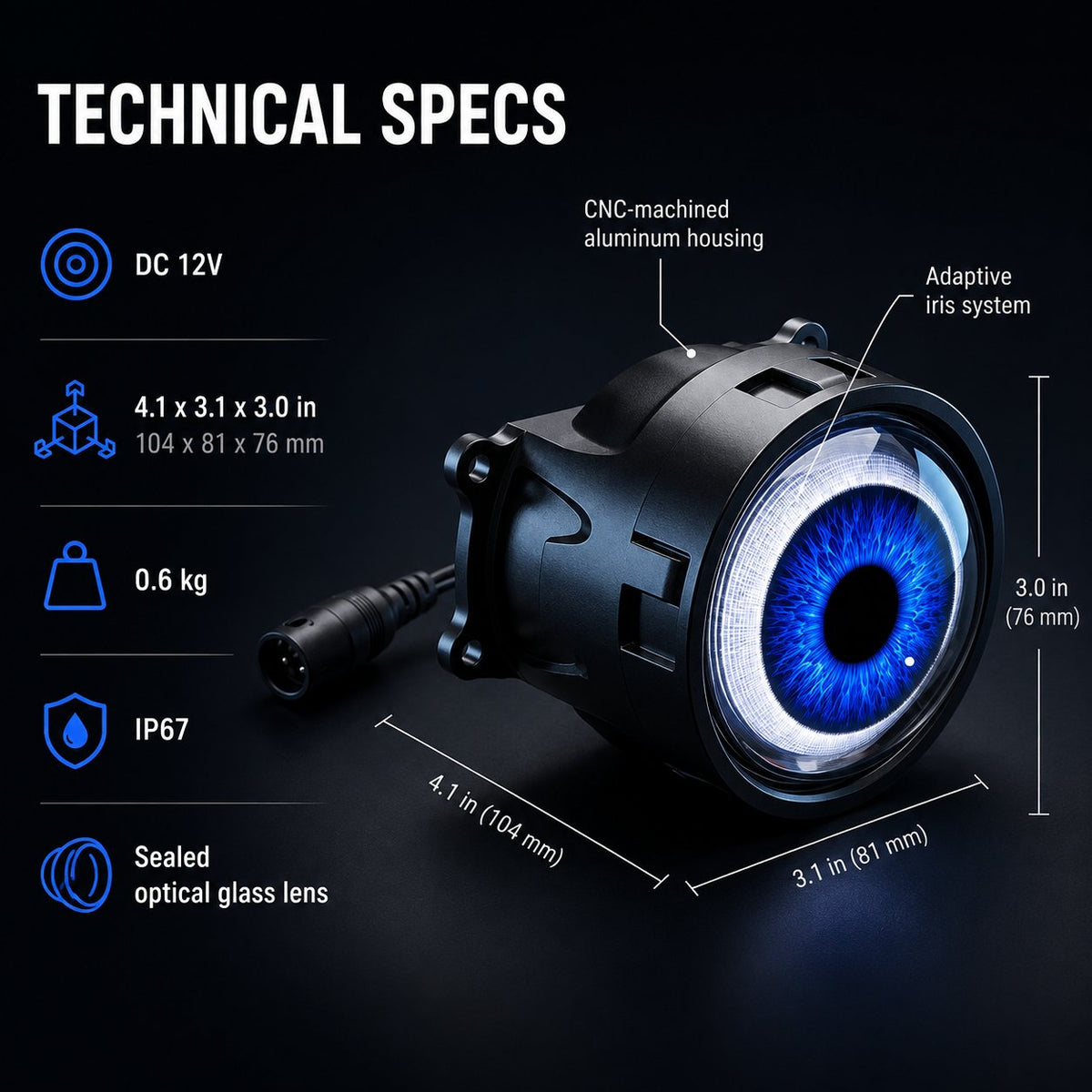 🔥HOT SALE🔥👁️Animated Demon Eye LED Projector Headlight Kit