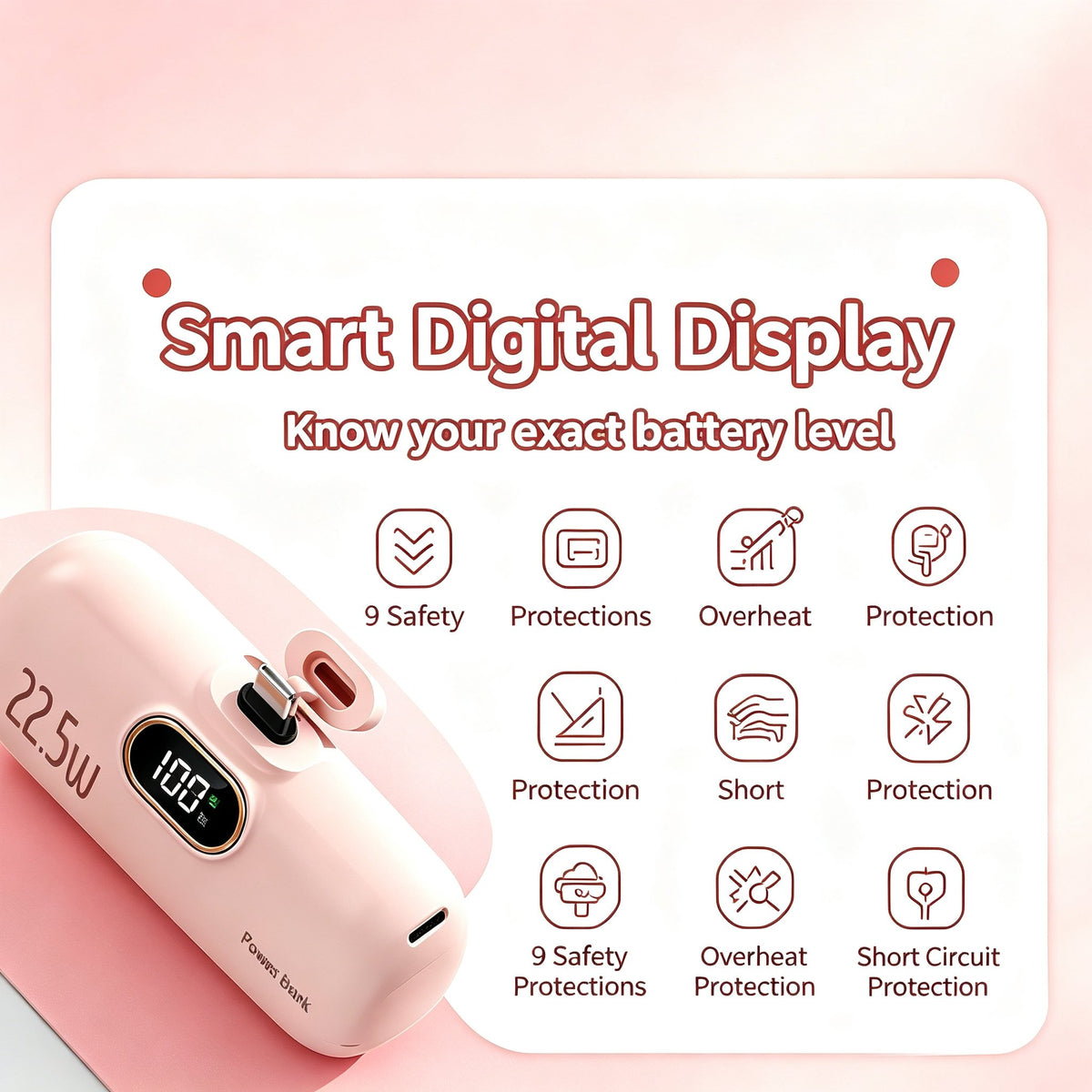🎉Mini Portable Power Bank External Battery Plug Play Power Bank Type C Fast Charger For iPhone Samsung