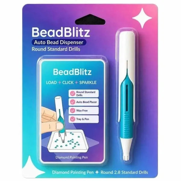 🔥HOT SALE🔥🔥49% OFF 💎 Automatic Diamond Painting Bead dispenser | Wax-Free Round Drill Pen for Faster, Easier Crafting ✨