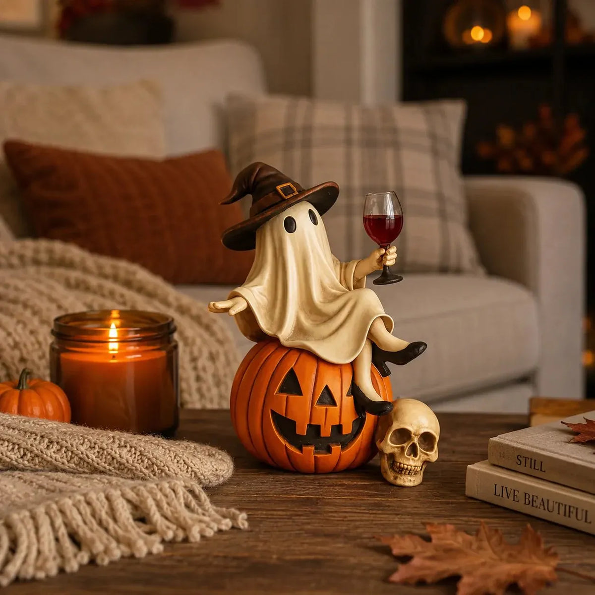 🔥HOT SALE🔥👻🍷Ghost Wine Night Halloween Decor
