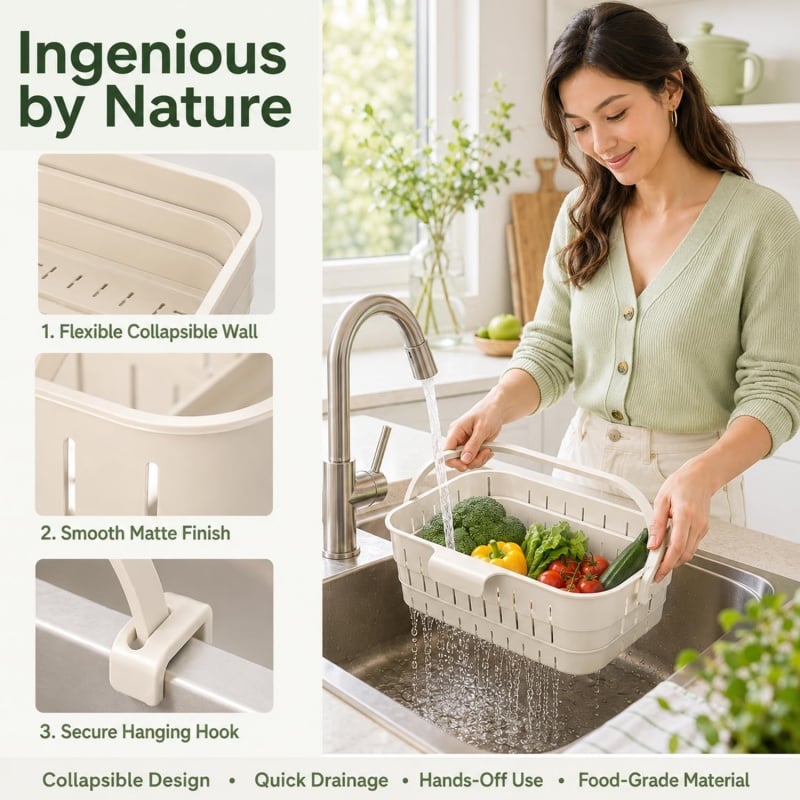🔥HOT SALE🔥Foldable Hanging Kitchen Sink Drain Basket🧺