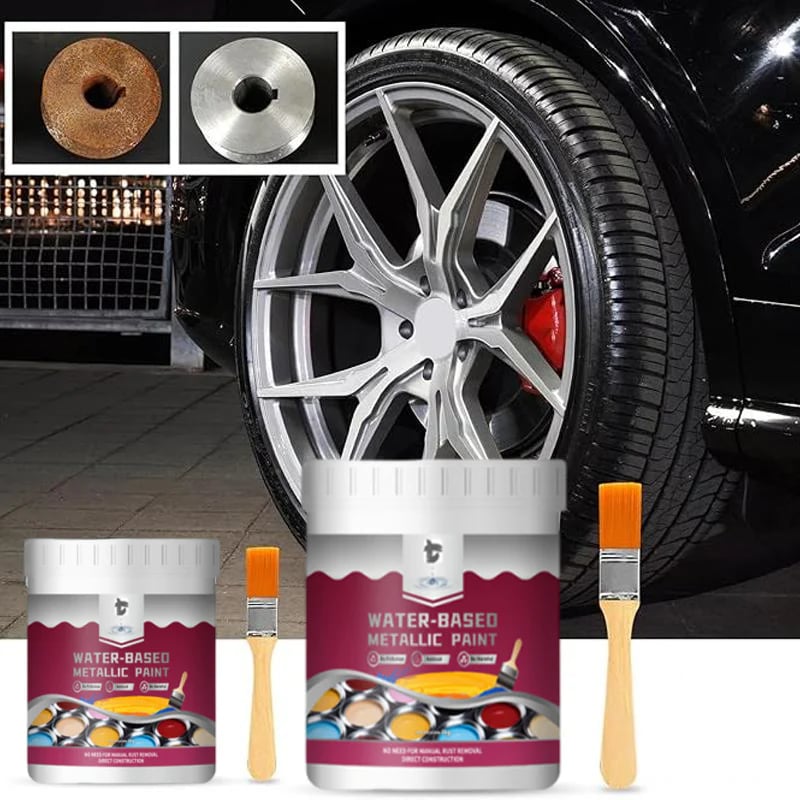 🔥HOT SALE🔥⏳Time-Limited Special⏰Rust Converter Metallic Paint – One coat stops rust, no sanding, no fumes. Dries to a sleek metal finish. Perfect for garden tools & gates. 🔨🛡️