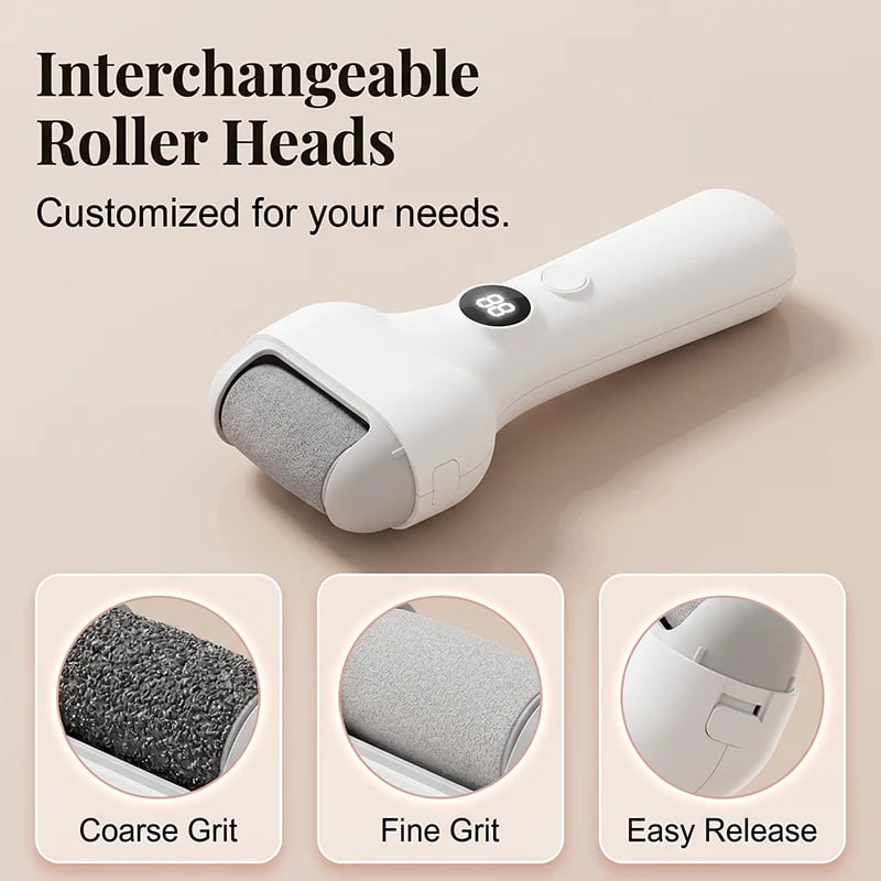 Rechargeable Electric Pedicure Tool with Smart Pressure Sensor