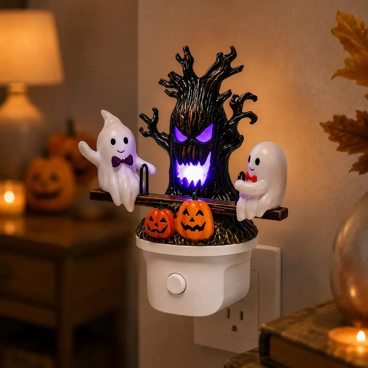 🔥HOT SALE🔥🔥LAST DAY 49% OFF🎃👻Animated Seesaw Ghost Plug In LED Night Light