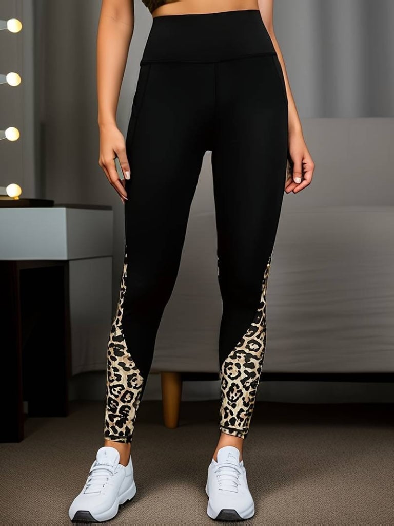 Women's High-Waisted Leopard Sports Leggings