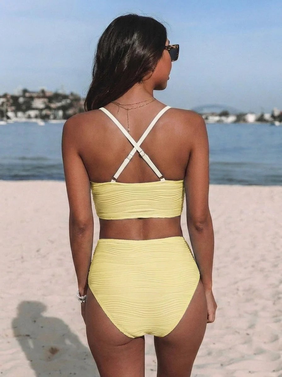 2 Piece Bikini Set U-Wire Cutout Swimsuit