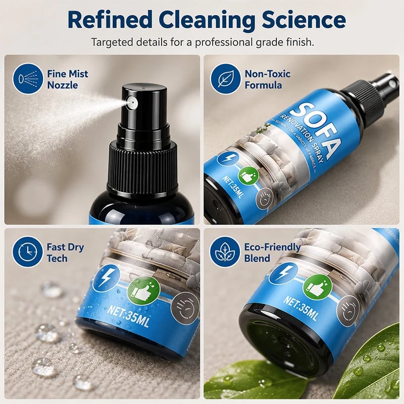 🔥HOT SALE🔥🛋️✨No‐Rinse Fabric Cleaner Spray – Just spray & wipe – no water, no rinsing. Perfect for sofas, carpets & upholstery – fresh in minutes! 🧼💨