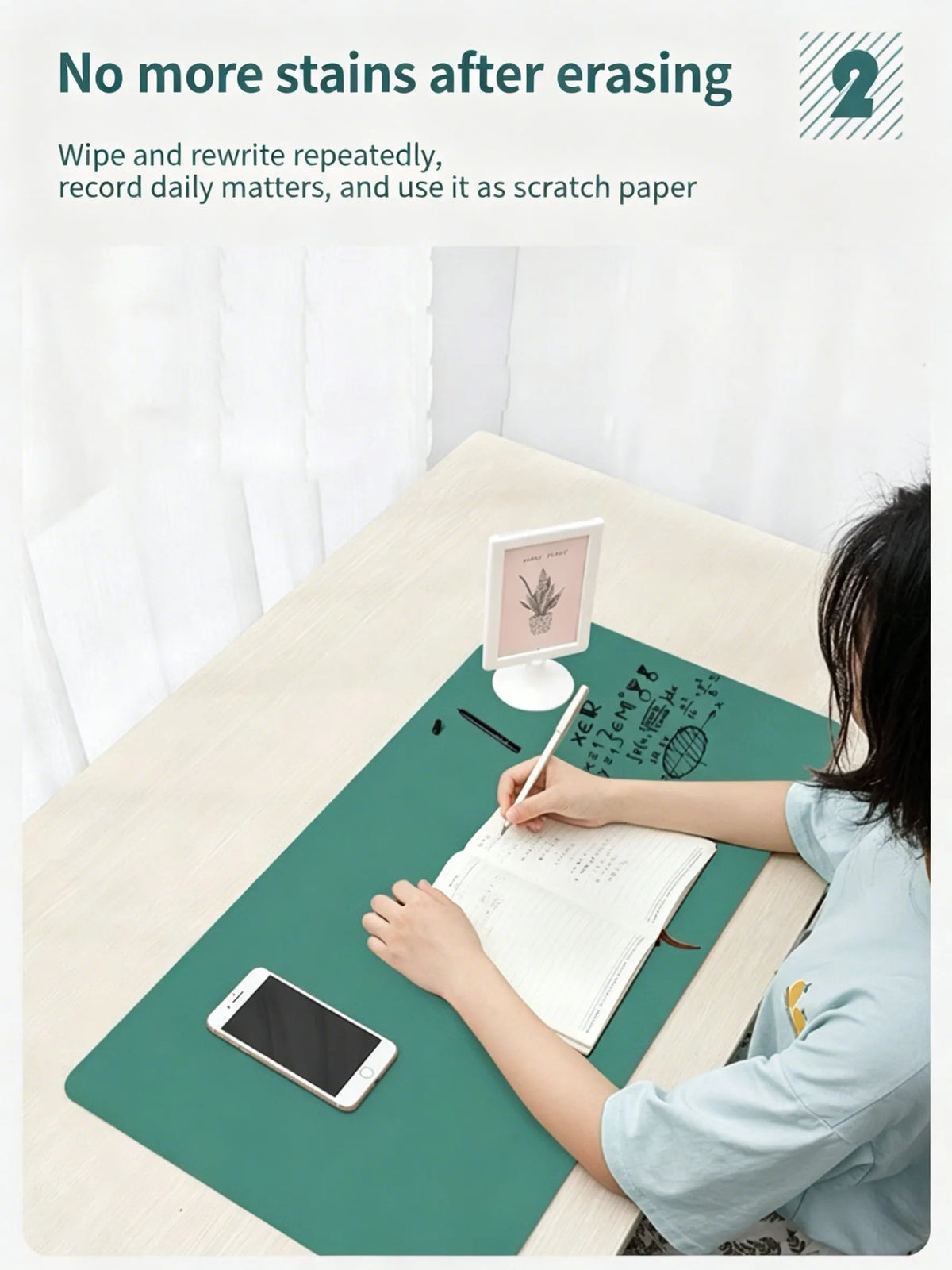 🧽🖊️ Writable Desk Pad – Reusable Erasable Mouse Pad with Waterproof Surface