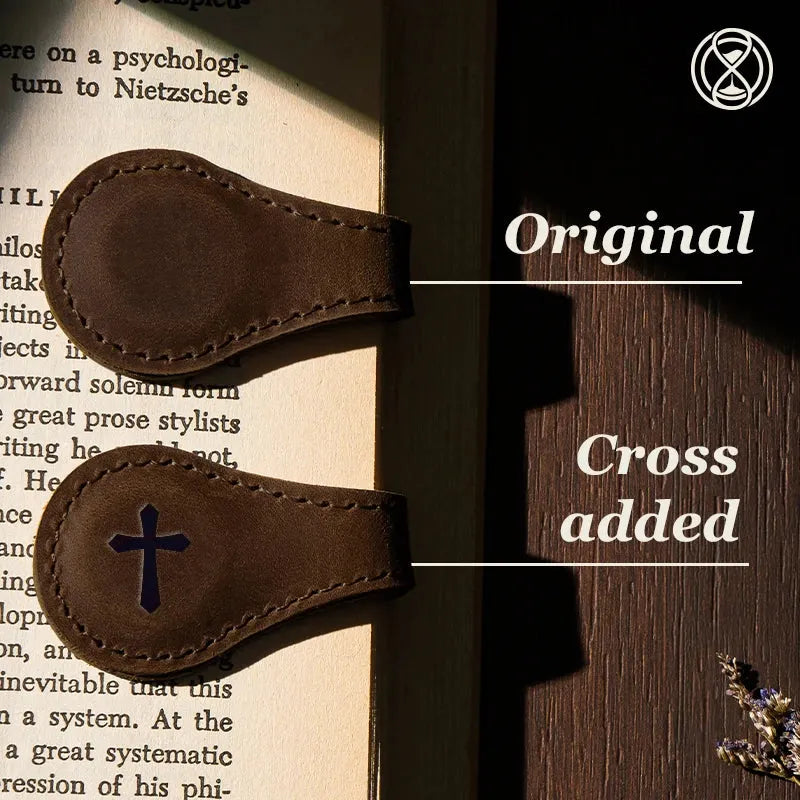 -Personalized Magnetic Leather Bookmark