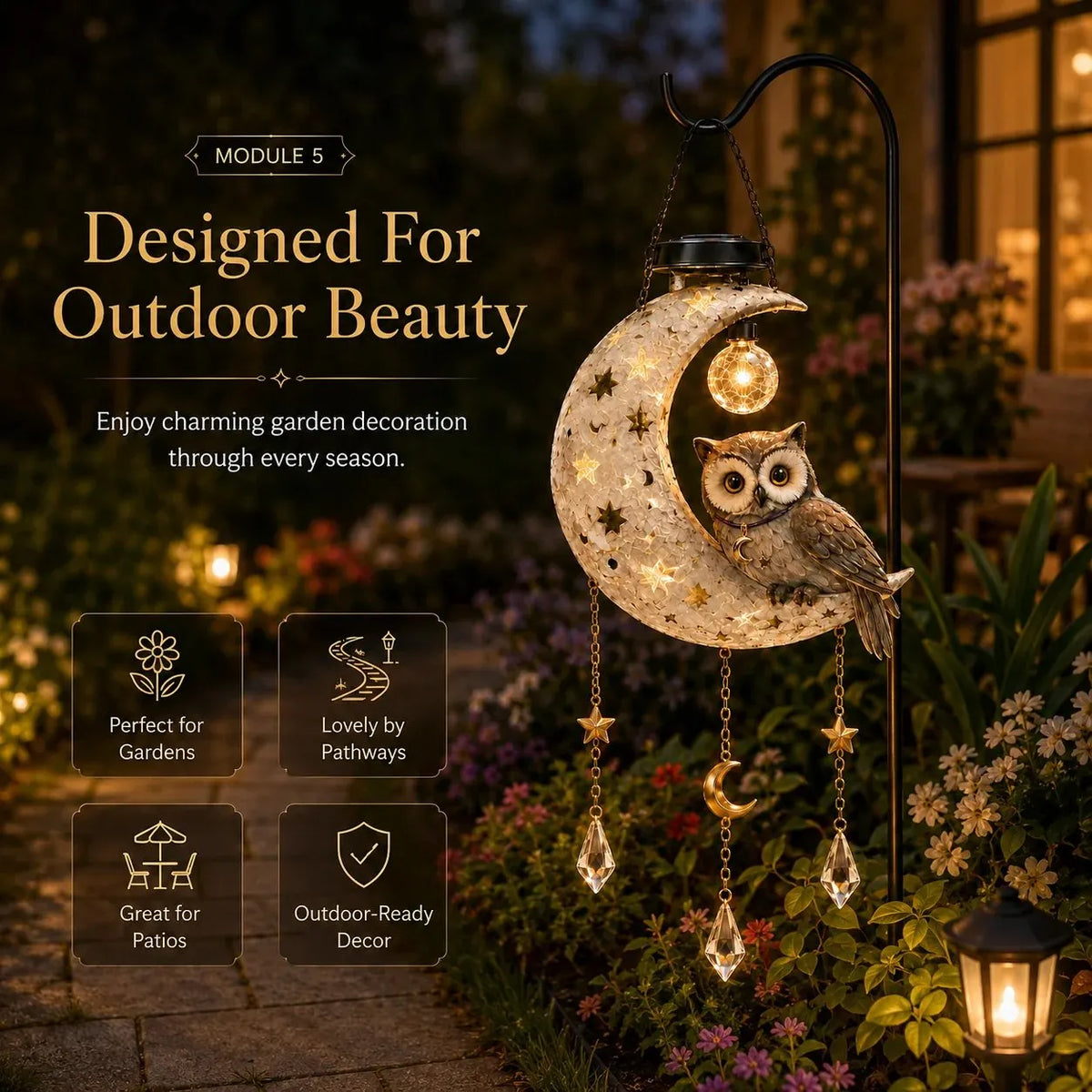 🎉 Solar Owl Moon Garden Light(21.3in*7.9in*13.0in)