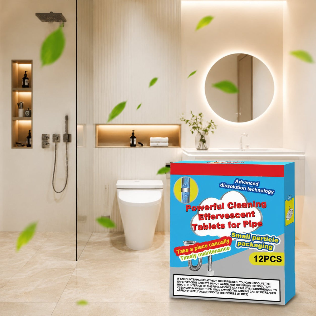 🔥HOT SALE🔥🔥49% OFF ❤️Powerful Cleaning Effervescent Tablets for Pipe, Fast Dissolve Hair Grease Clogs, Deodorizing Antibacterial Pipe Cleaner for Sink Toilet Floor Drain