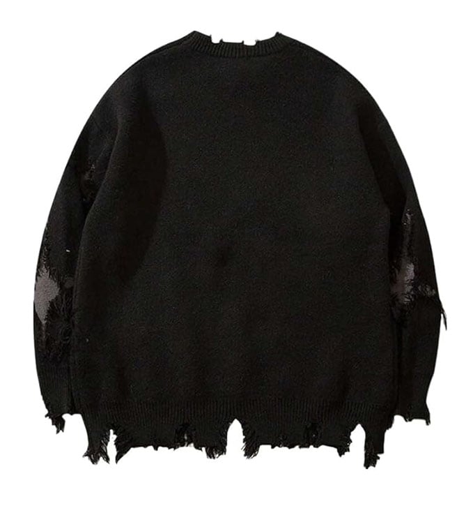 Unisex Skull Print Hip-Hop Distressed Sweater (Buy 2 Free Shipping)