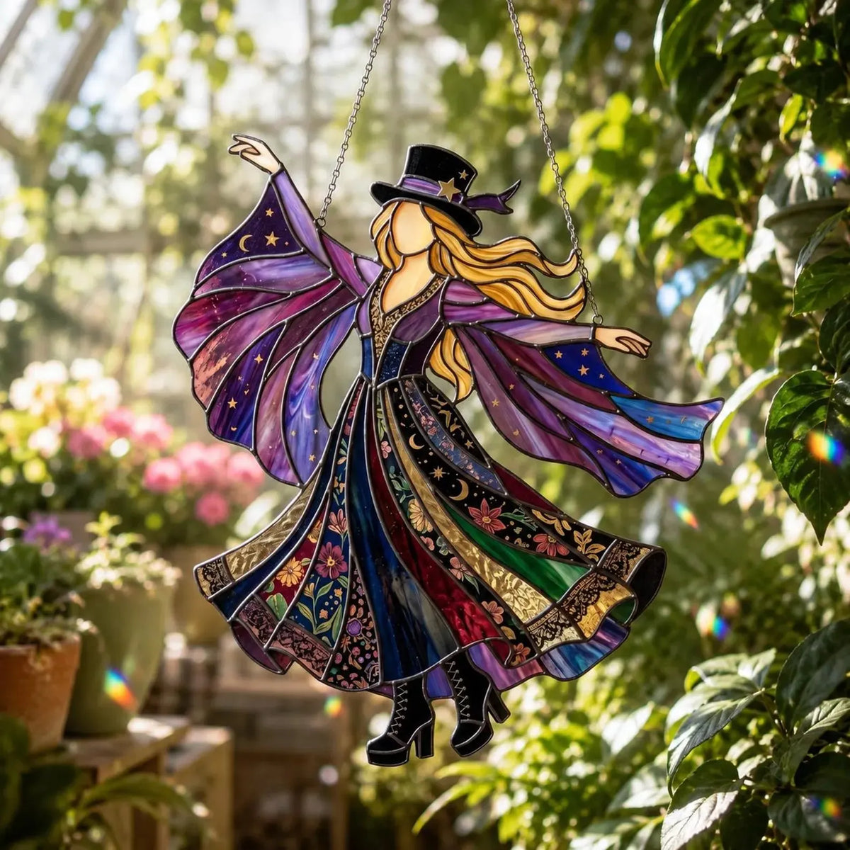 🔥LAST DAY 59% OFF -💃Stevie Nicks🤘 Handmade Stained Glass Spinner