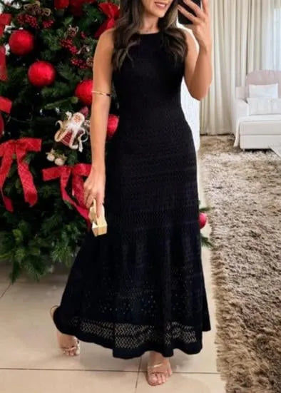 Knit Dress with Side Slits