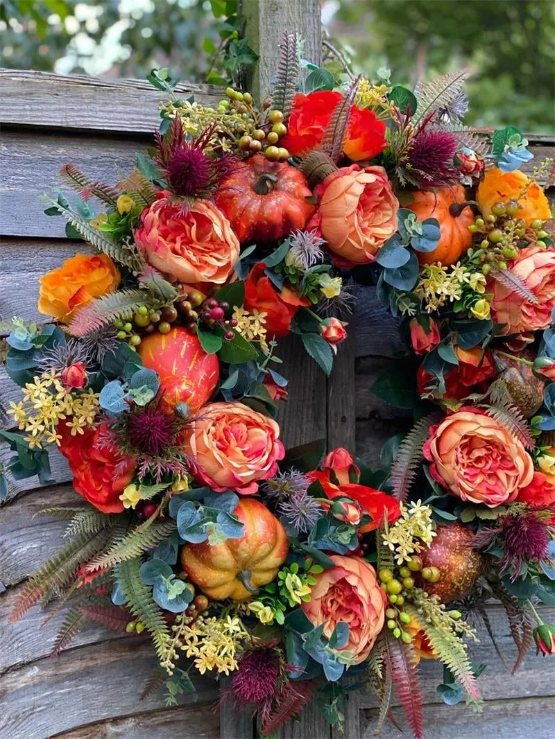 🔥HOT SALE🔥💖Last Day 49% OFF💖Fall Peony And Pumpkin Wreath - Year Round Wreath--🔥BUY 2 FREE SHIPPING
