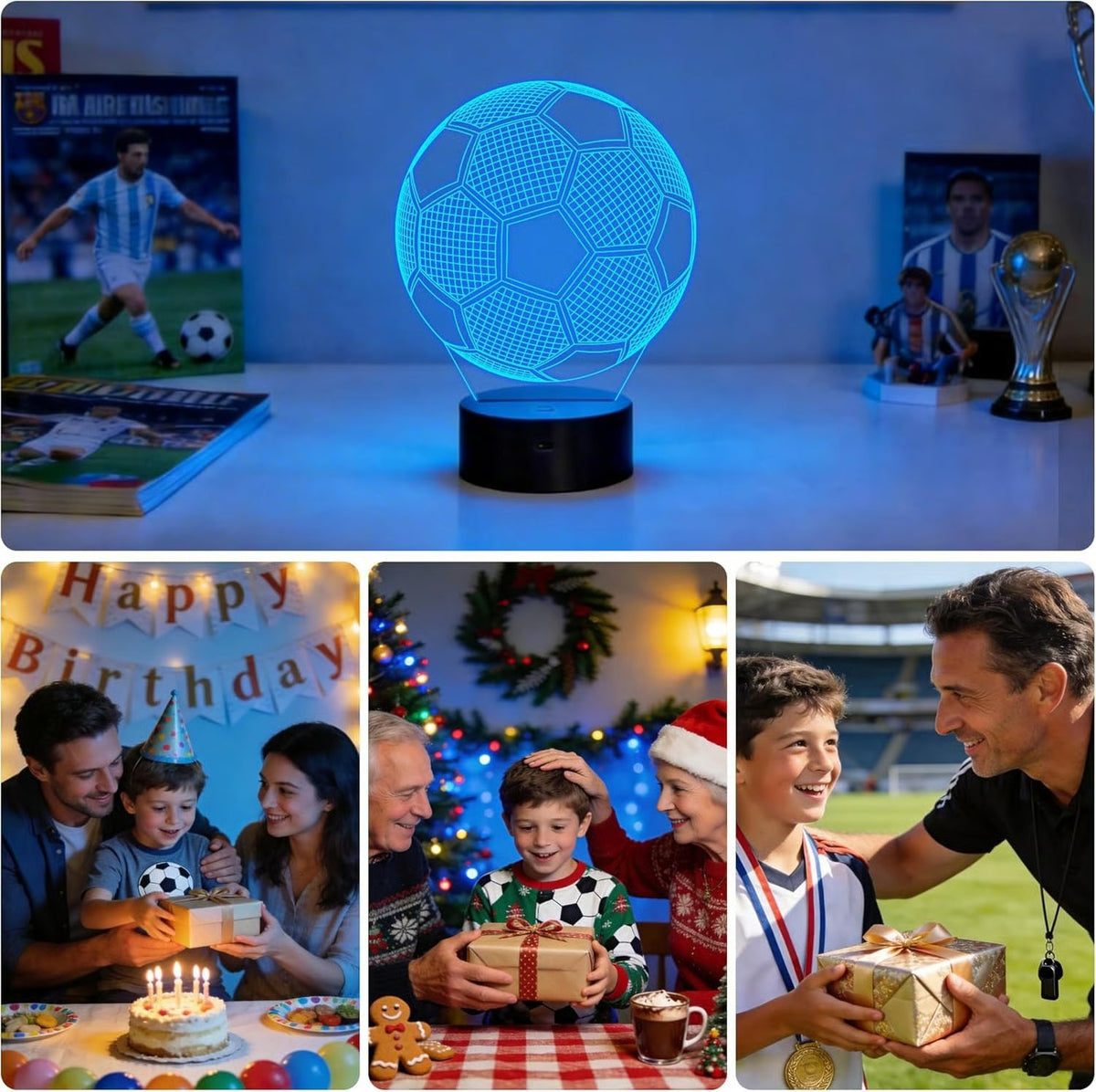 🎉Soccer 3D Optical Illusion Night Light LED Desk Lamp
