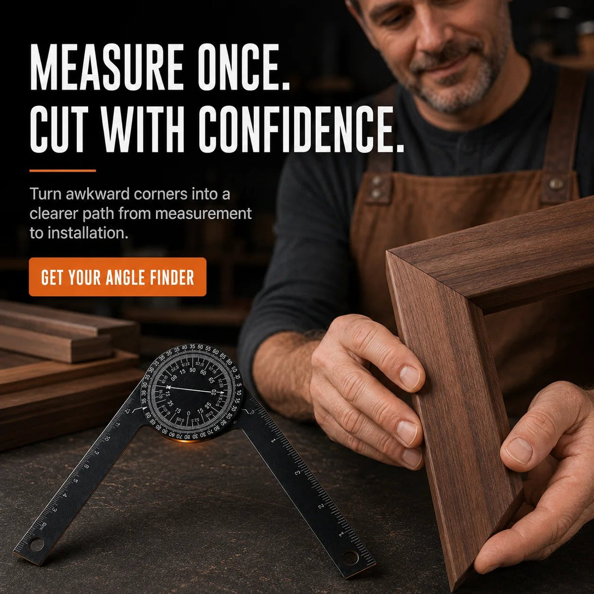 🎉📐 Aluminum Miter Saw Protractor – Dual-Scale Angle Finder