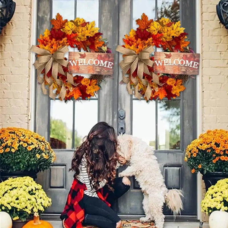 🔥Last Day 70% OFF🍁Handmade Farmhouse Fall Wreath For Front Door