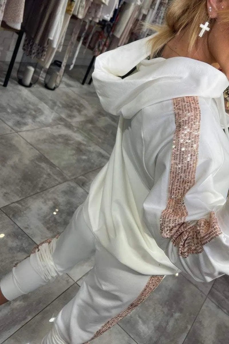 Women's Hooded Long Sequined Casual Suit✨Buy 2 Sets Free Shipping
