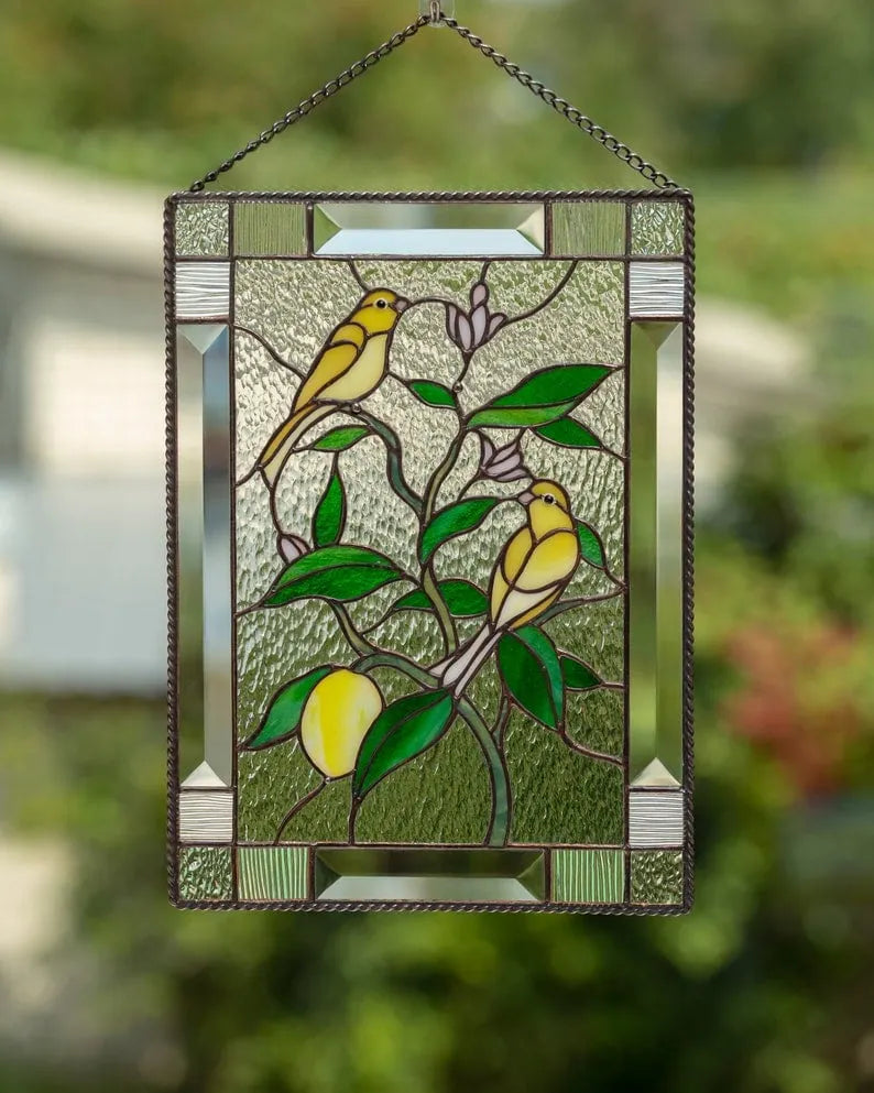 ⏰New Years Sale - 49% Off 🎉Cardinal Stained Glass Window Panel🦜🦜
