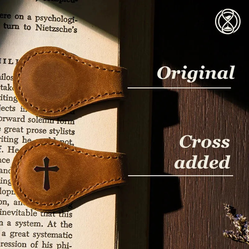 -Personalized Magnetic Leather Bookmark