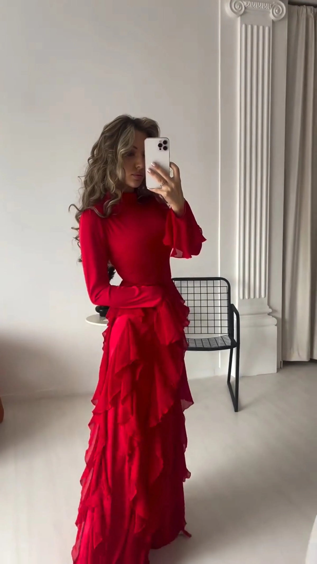 Elegant High-Waisted Patchwork Dress