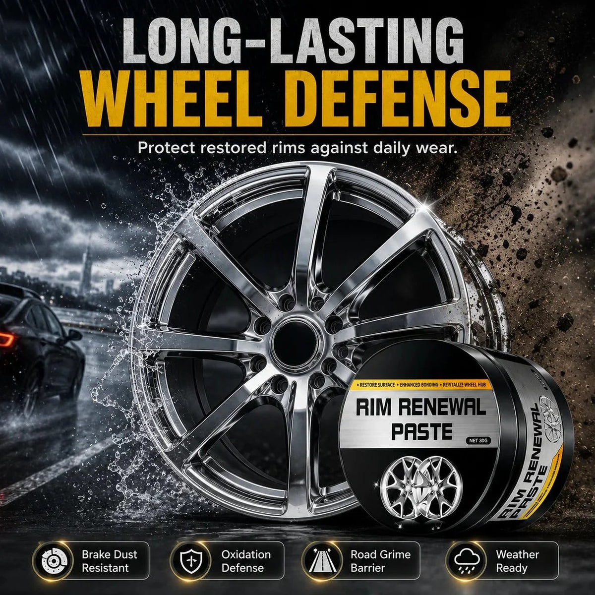 🎉🔥 Rim Renewal Paste — Restore, Polish & Protect Your Wheels Like a Pro (80g + Sponge)