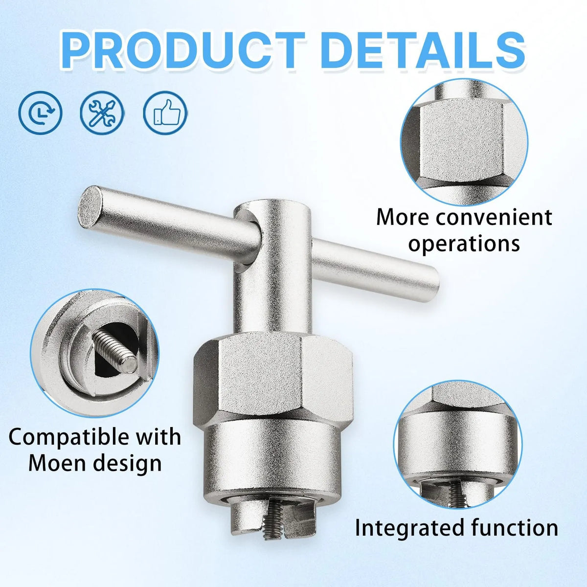 🎉🔧 104421 Cartridge Removal Tool – Compatible with Moen 1220 / 1222 / 1225 Faucet & Shower Cartridge Puller for Easy Replacement