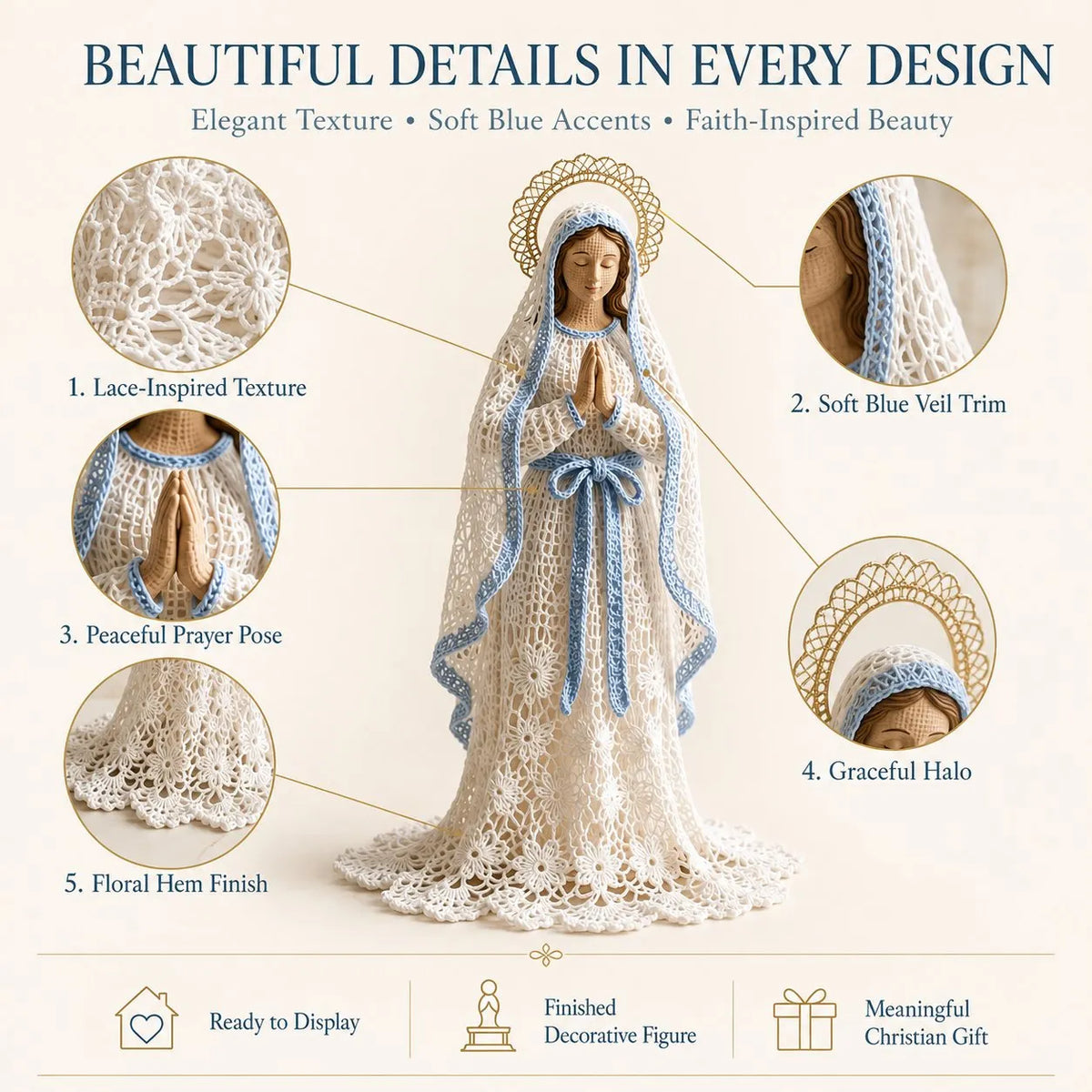 🎉49% OFF – 🙏 Finished Faith-Inspired Lace Figure Collection | Intricate Openwork Details, Graceful Silhouettes & 3 Meaningful Devotional Designs ✨