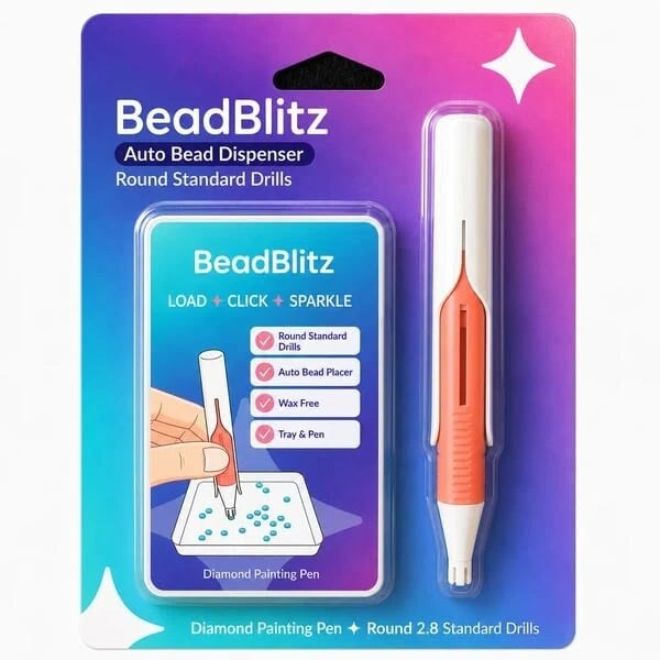🔥HOT SALE🔥🔥49% OFF 💎 Automatic Diamond Painting Bead dispenser | Wax-Free Round Drill Pen for Faster, Easier Crafting ✨