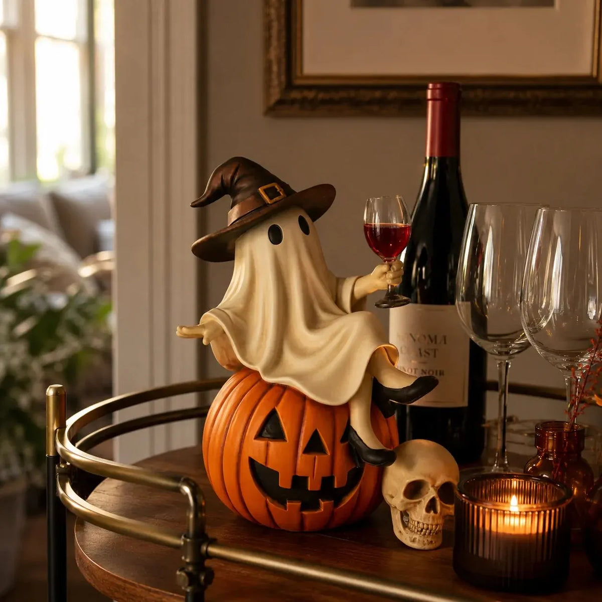 🔥HOT SALE🔥👻🍷Ghost Wine Night Halloween Decor