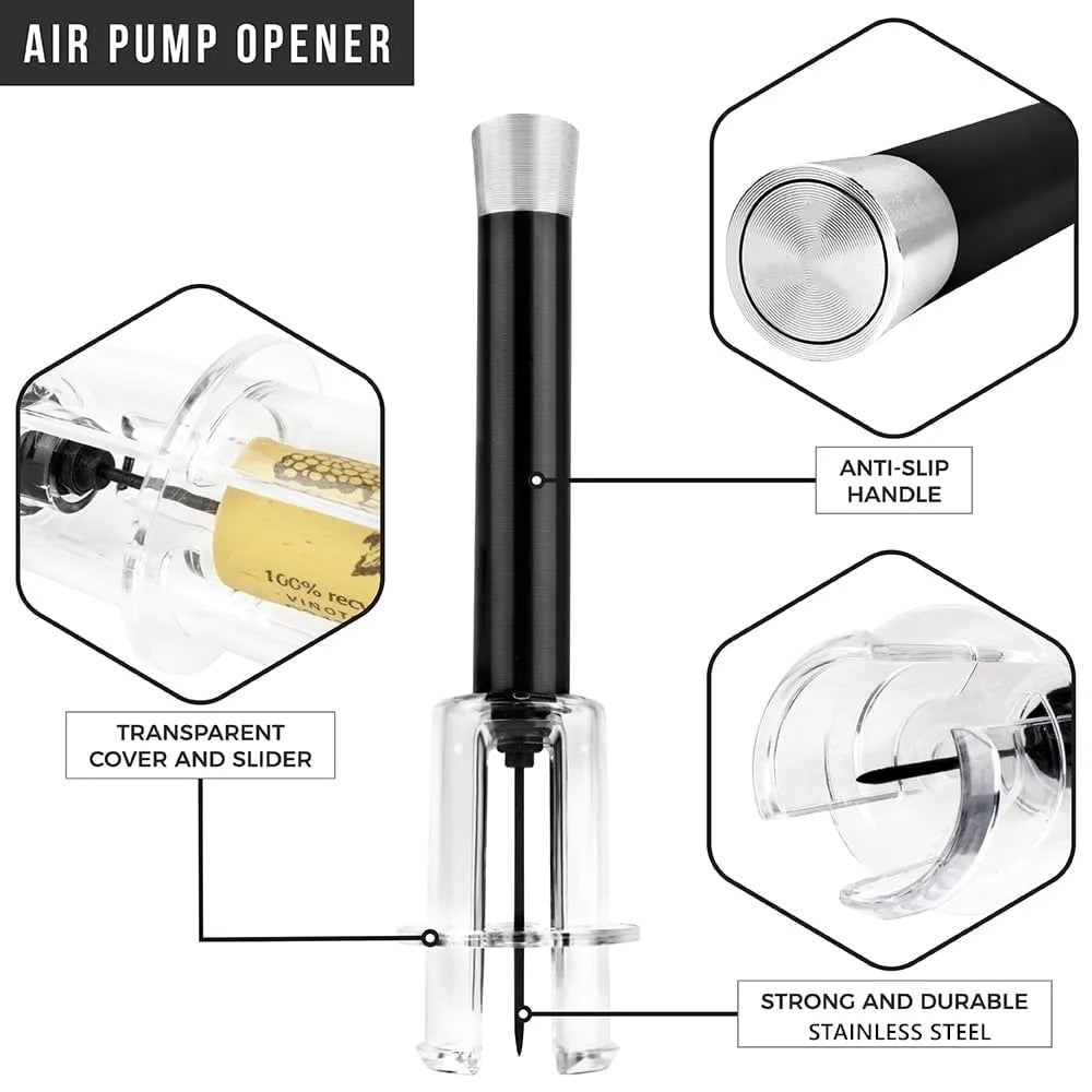 🔥 HOT SALE 🔥Air Pump Cork Remover Wine Bottle Opener Set