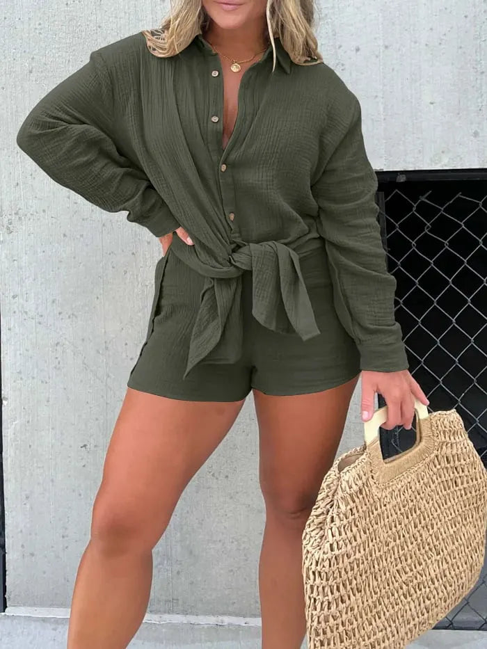 Double-layer Shirt & Shorts Romper Dress (Buy 2 Free Shipping)