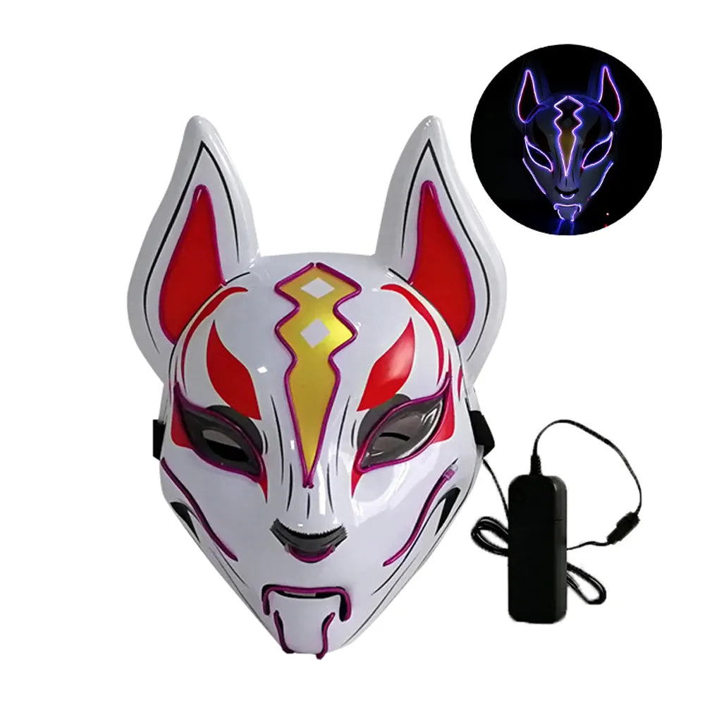 Halloween party LED glowing fox mask
