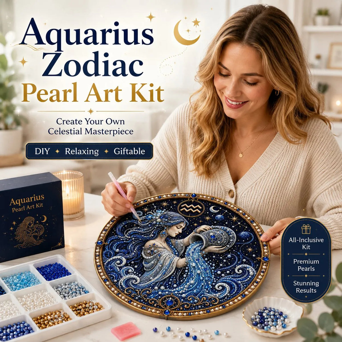 🔥 Last Day 49% OFF - 💎 12 Zodiac Signs Pearl Art Kit ♈🌙 (📦Buy 2 Free Shipping)