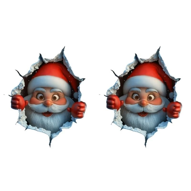 🎉Santa Claus Wall Sticker & Window Clings – Removable Christmas Wall Decals, Peeking Santa Holiday Window Stickers for Glass, Winter Wonderland Home Decor for Living Room, Shop, Party