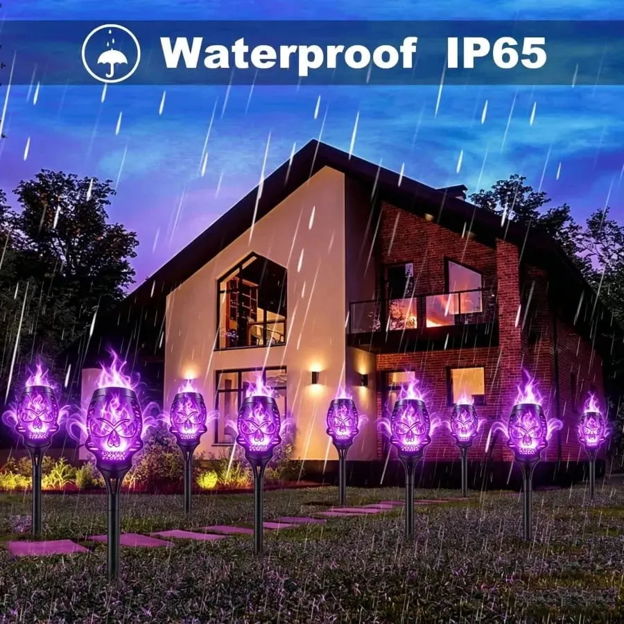 🎉Halloween Early Bird Special Sale🔥Halloween Solar Skull Flame Lights💀