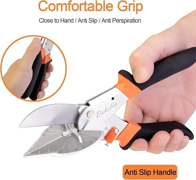 🎉 ⛏️Multi Angle Miter Shear Cutter, Stainless steel material, 45°-135° Adjustable Angle Trim Scissors Hand Tool