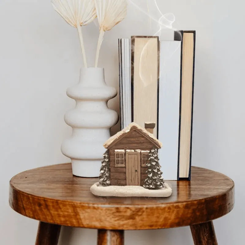 🎉🏠Log Cabin Incense Burner with Smoking Chimney🎄Perfect Christmas Gift